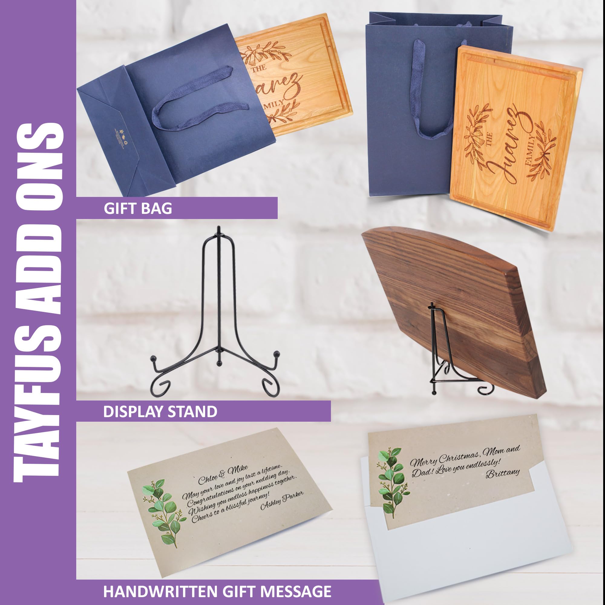 Tayfus wood cutting board for couples and families