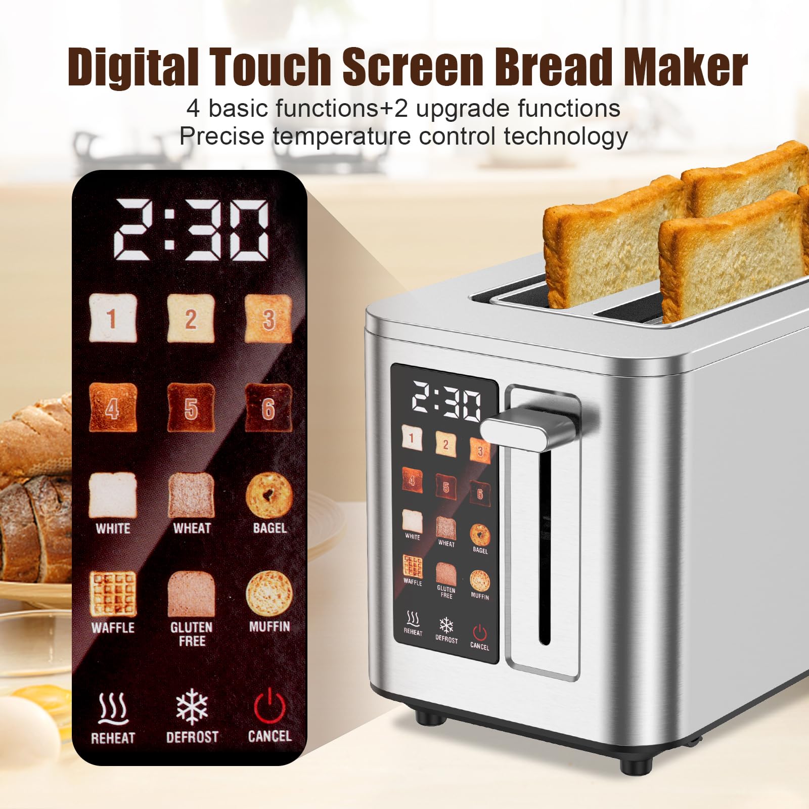 TAZTIR 6 shade settings on toaster