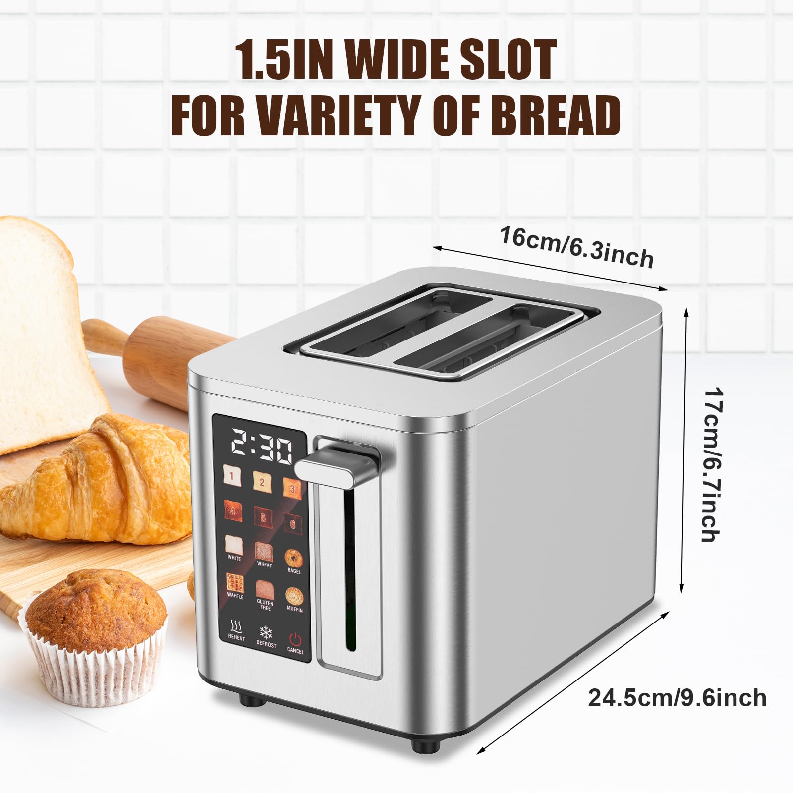 TAZTIR toaster digital timer and touch screen
