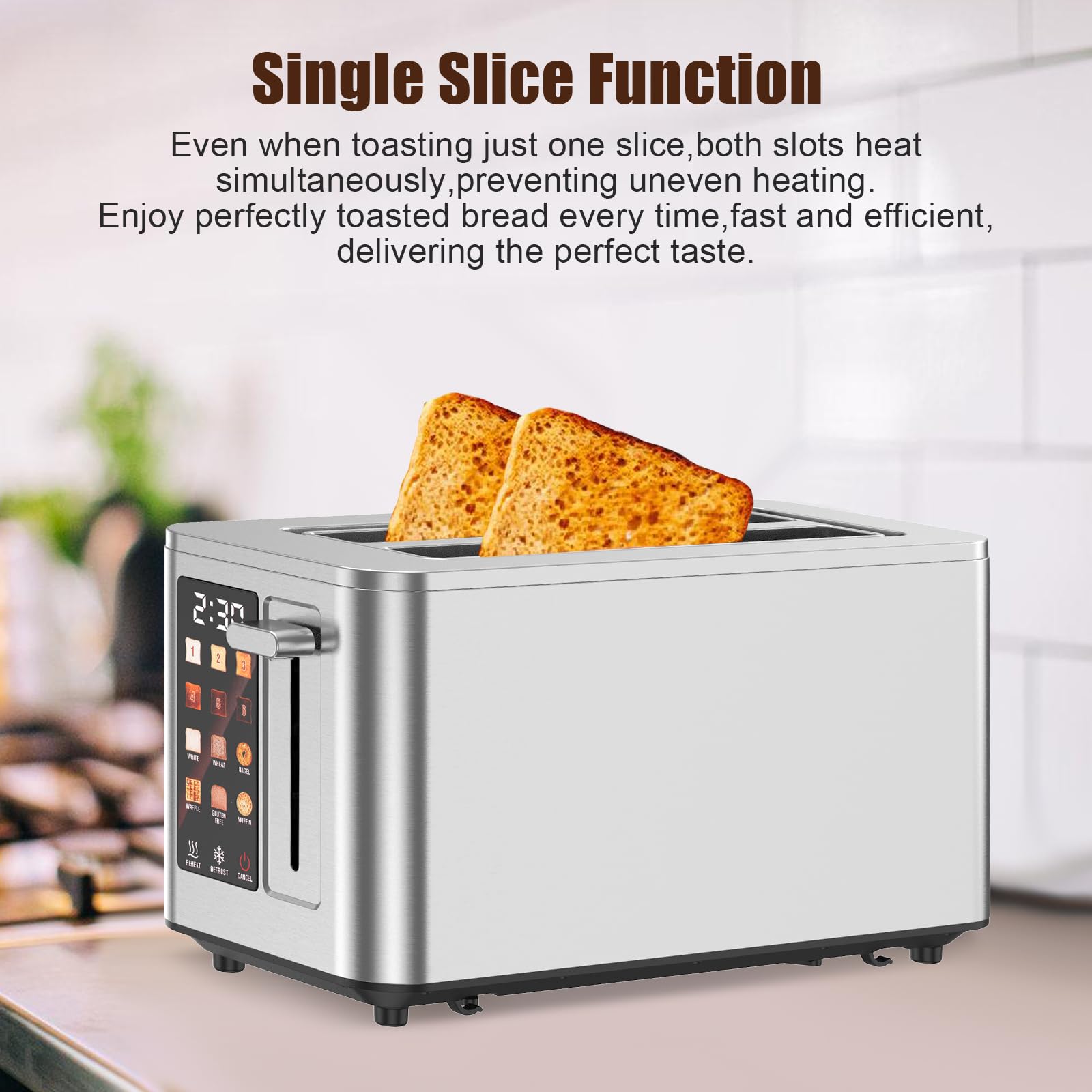 TAZTIR 2 slot toaster single-slot option on unit