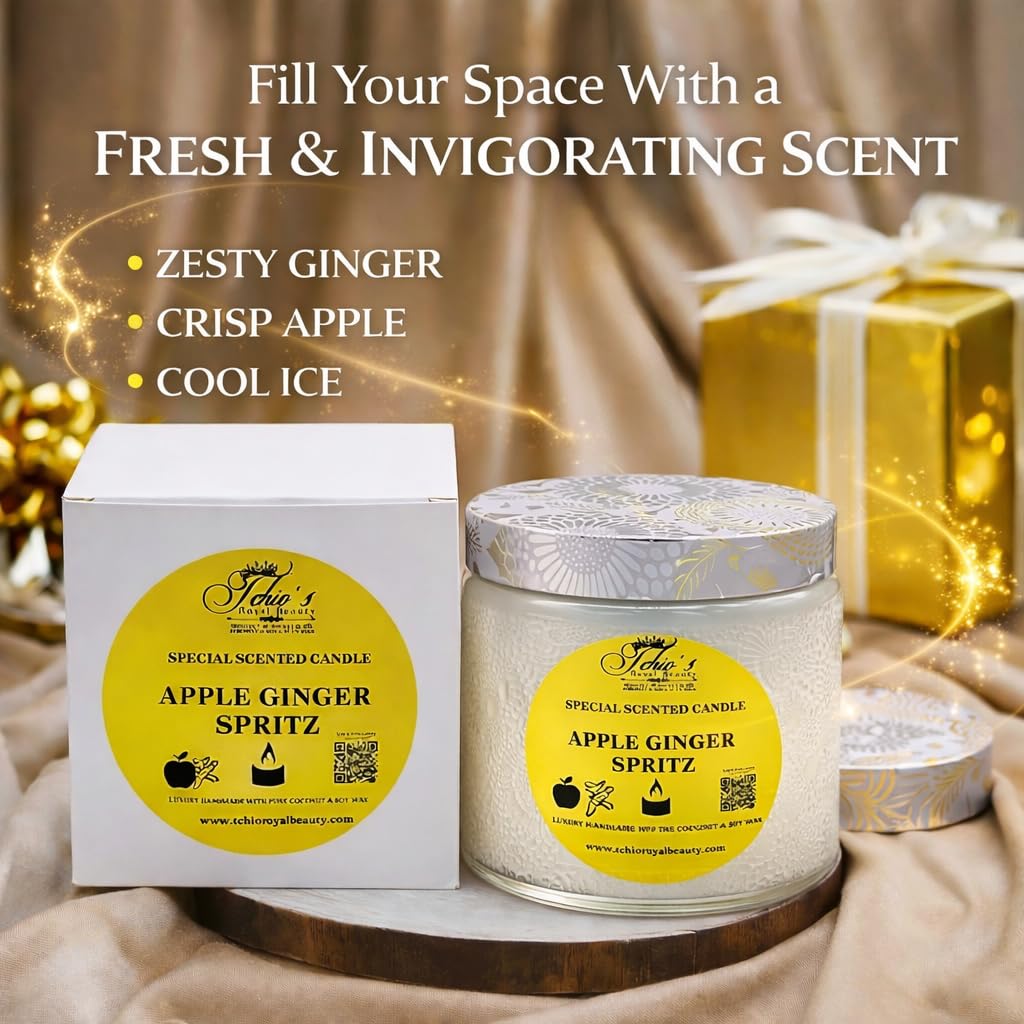 Tchio's Royal Beauty candle in a white branded gift box