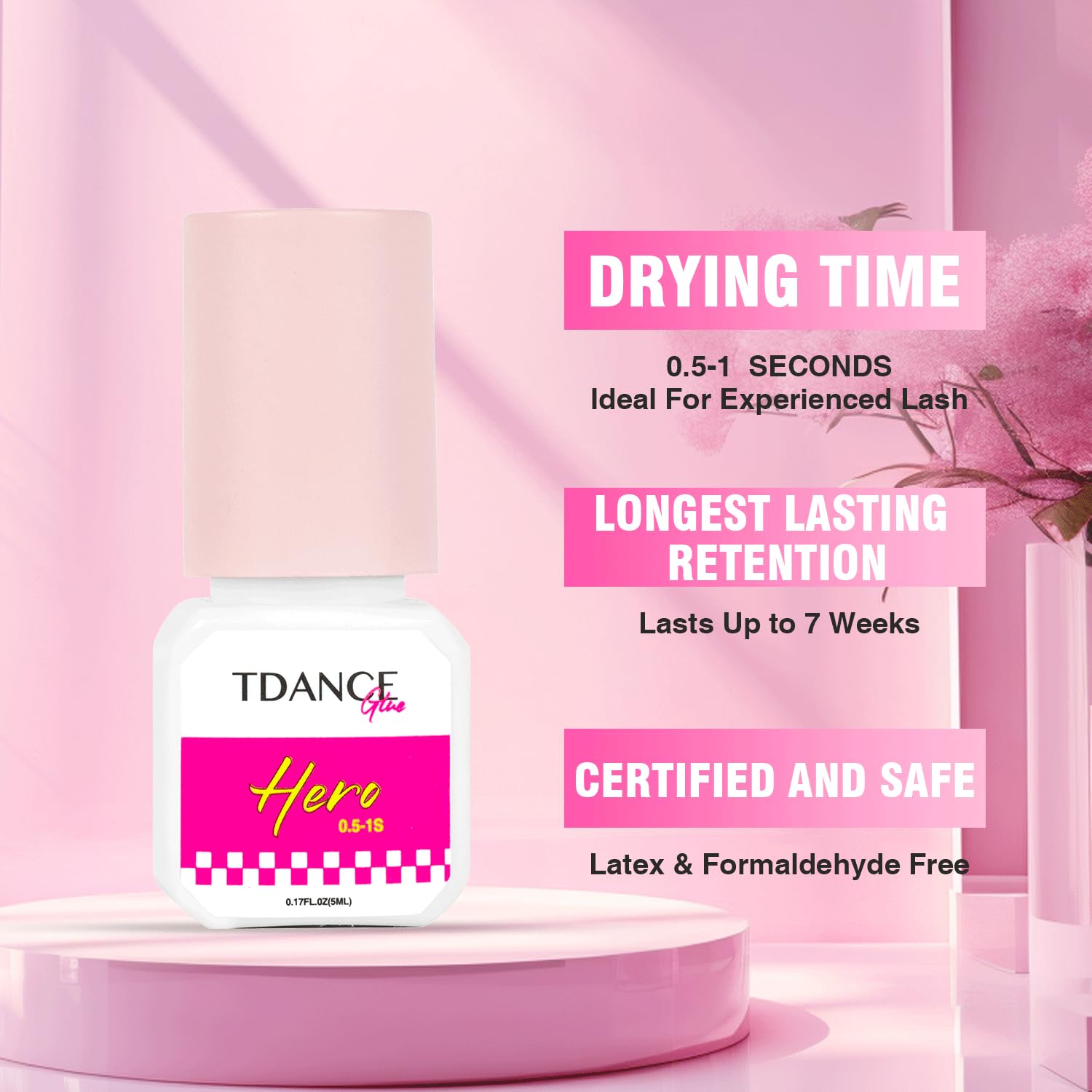 Formaldehyde-free and latex-free TDANCE eyelash extension glue