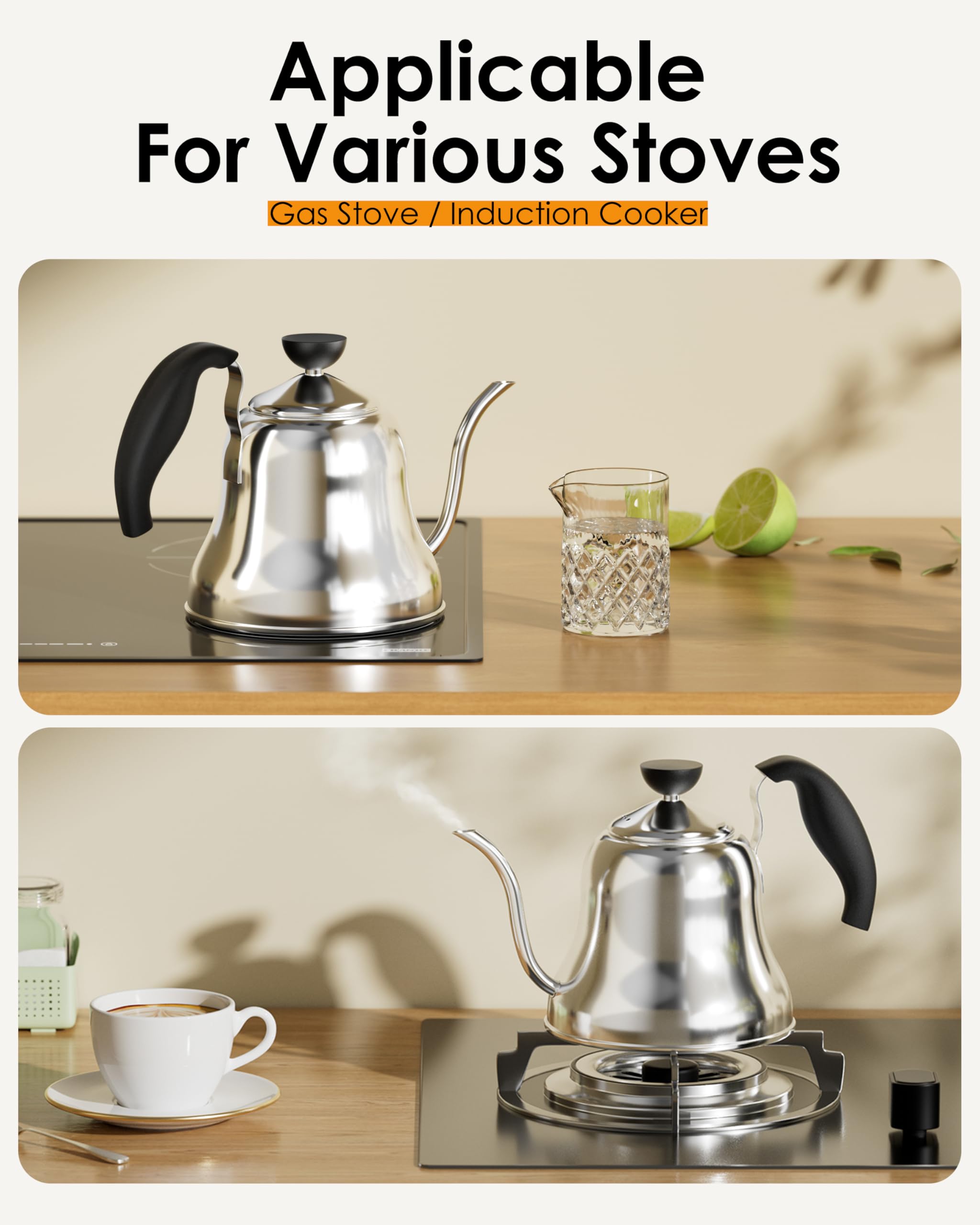 0.8 liter capacity stainless steel tea kettle Chefbar