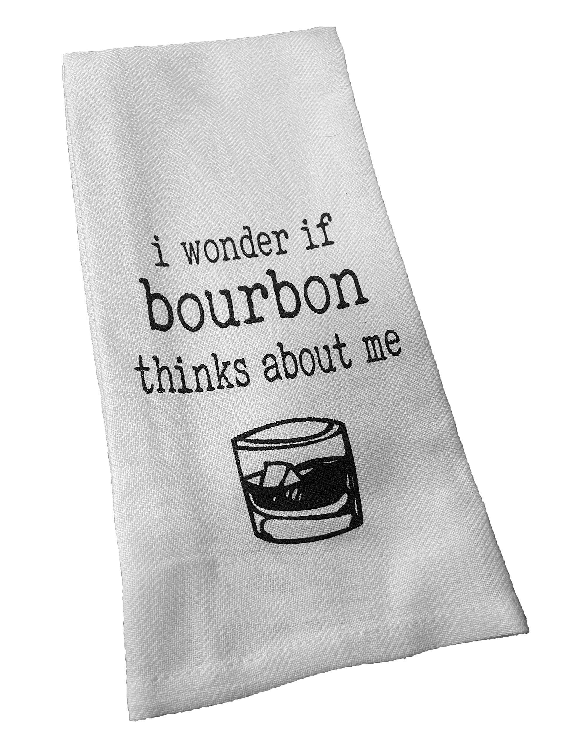 Decorative bourbon themed towel for kitchen or bar