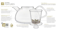 40-ounce capacity borosilicate glass teapot