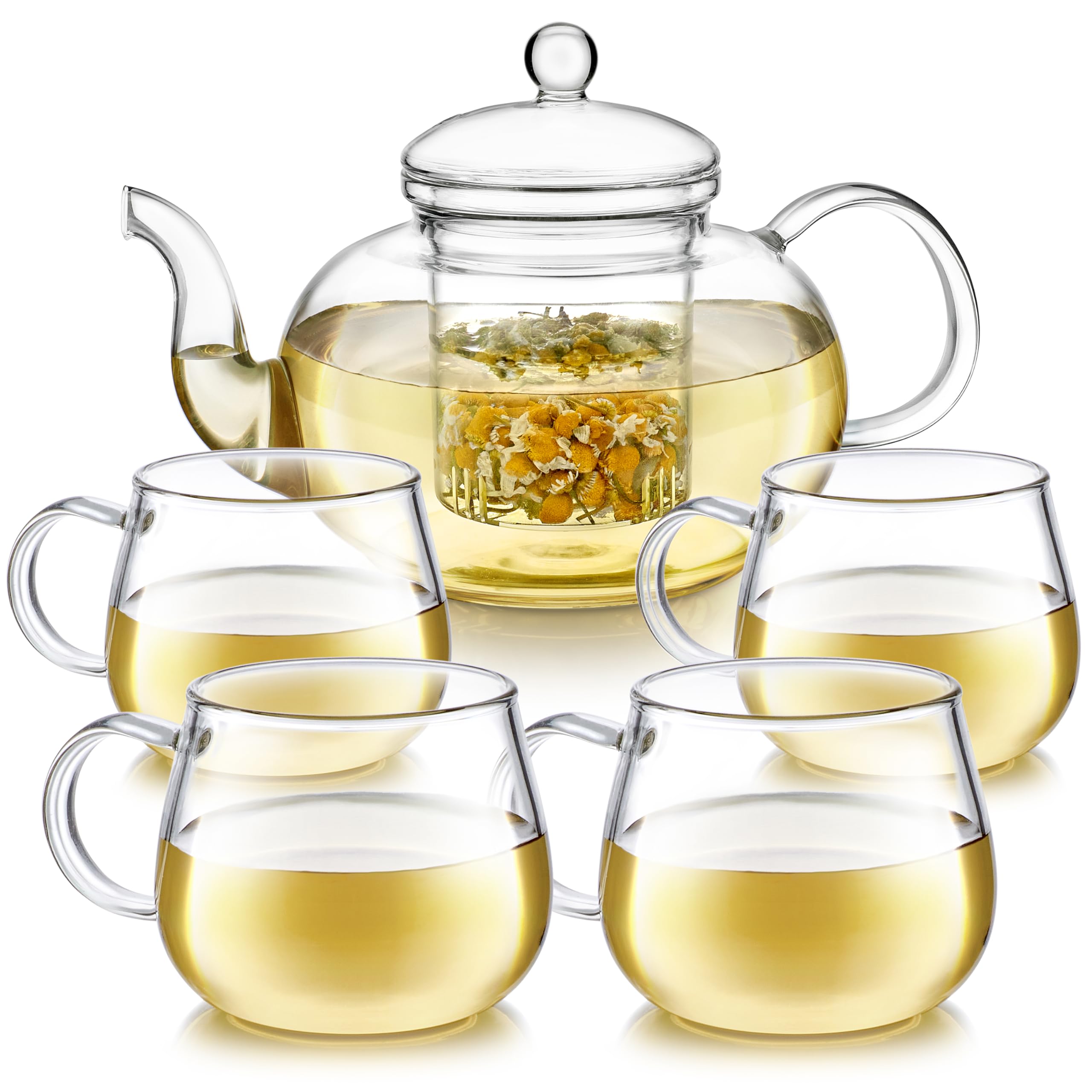 Teabloom heatproof glass teapot set with infuser