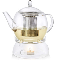 Teabloom Prague glass tea maker front view