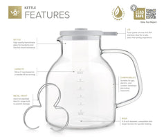 Purity borosilicate glass kettle close view