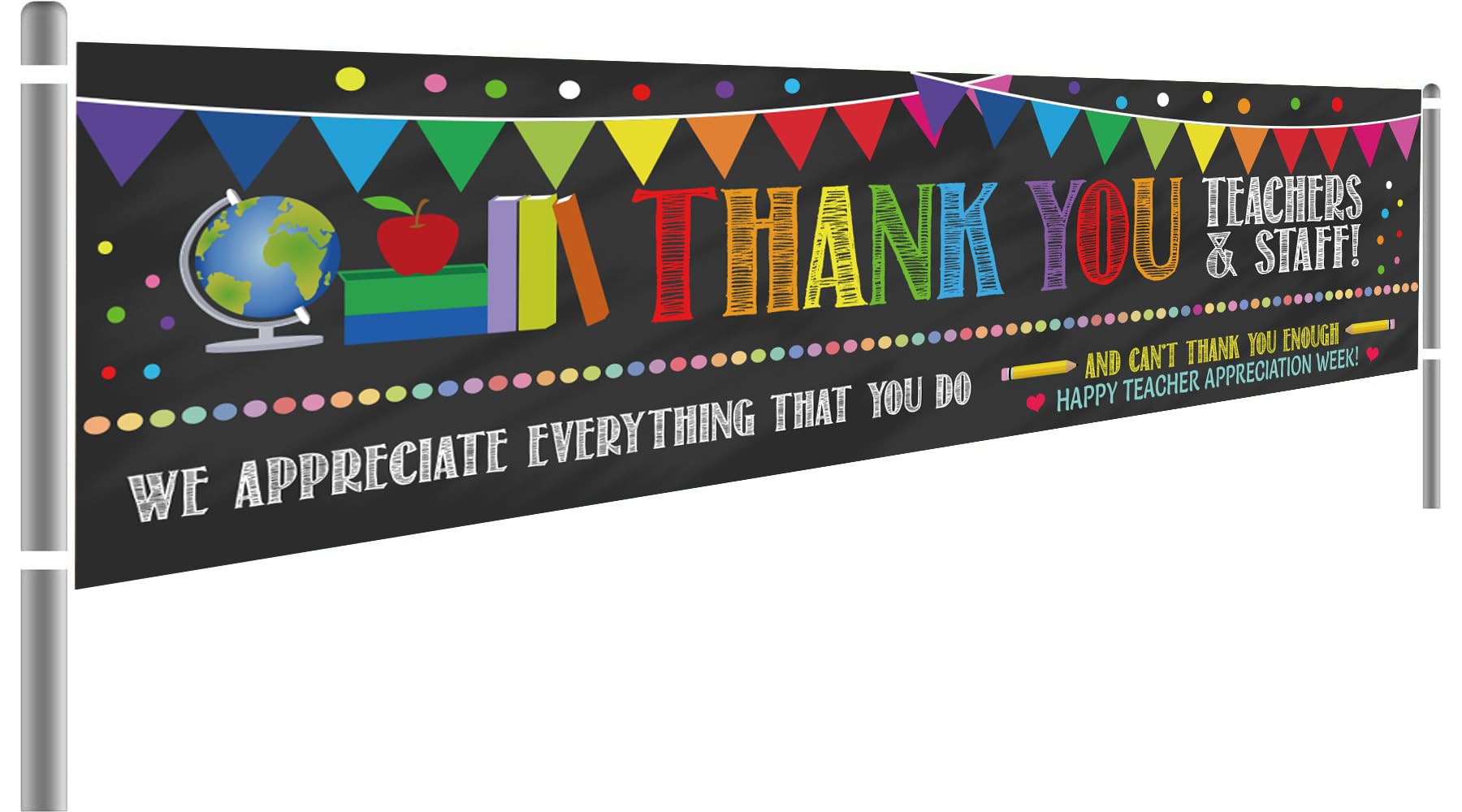 Teacher Appreciation Week banner yard sign 200x48cm polyester decoration