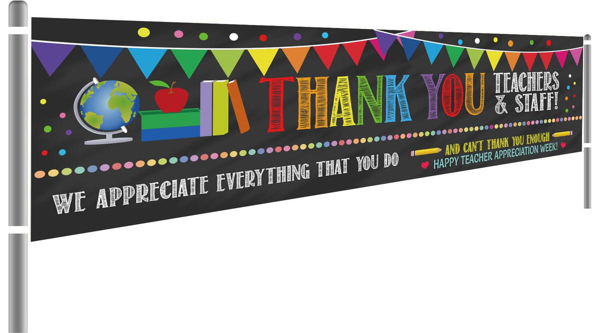 Teacher Appreciation Week banner yard sign 200x48cm polyester decoration