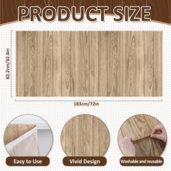 Wood grain table skirt used to decorate classroom desk