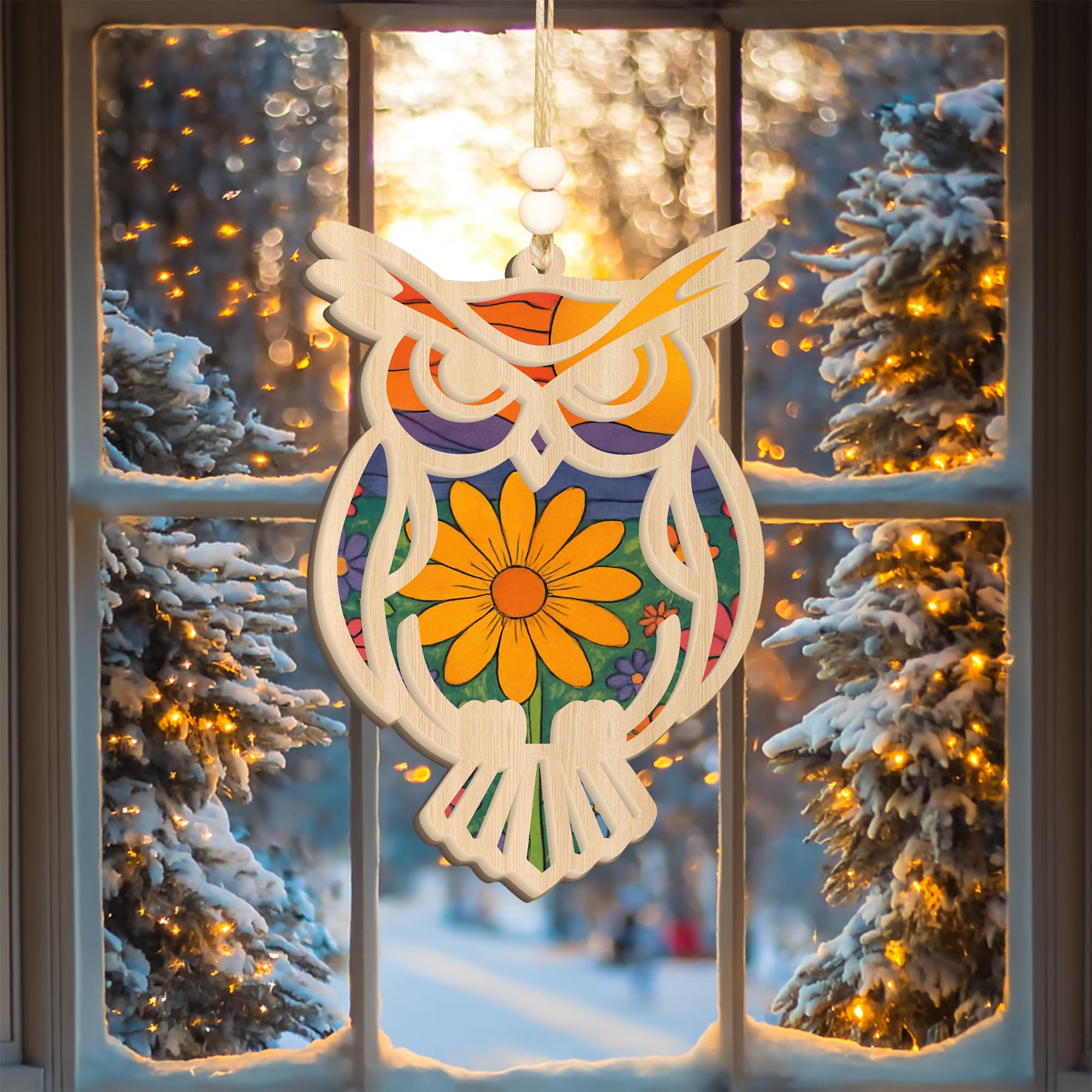 Lightweight hanging ornament easy to display in windows