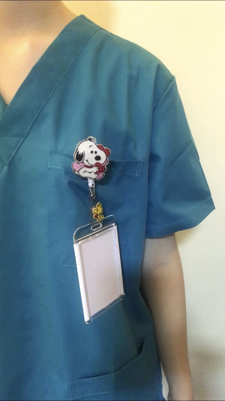 Retractable teacher name card badge reel