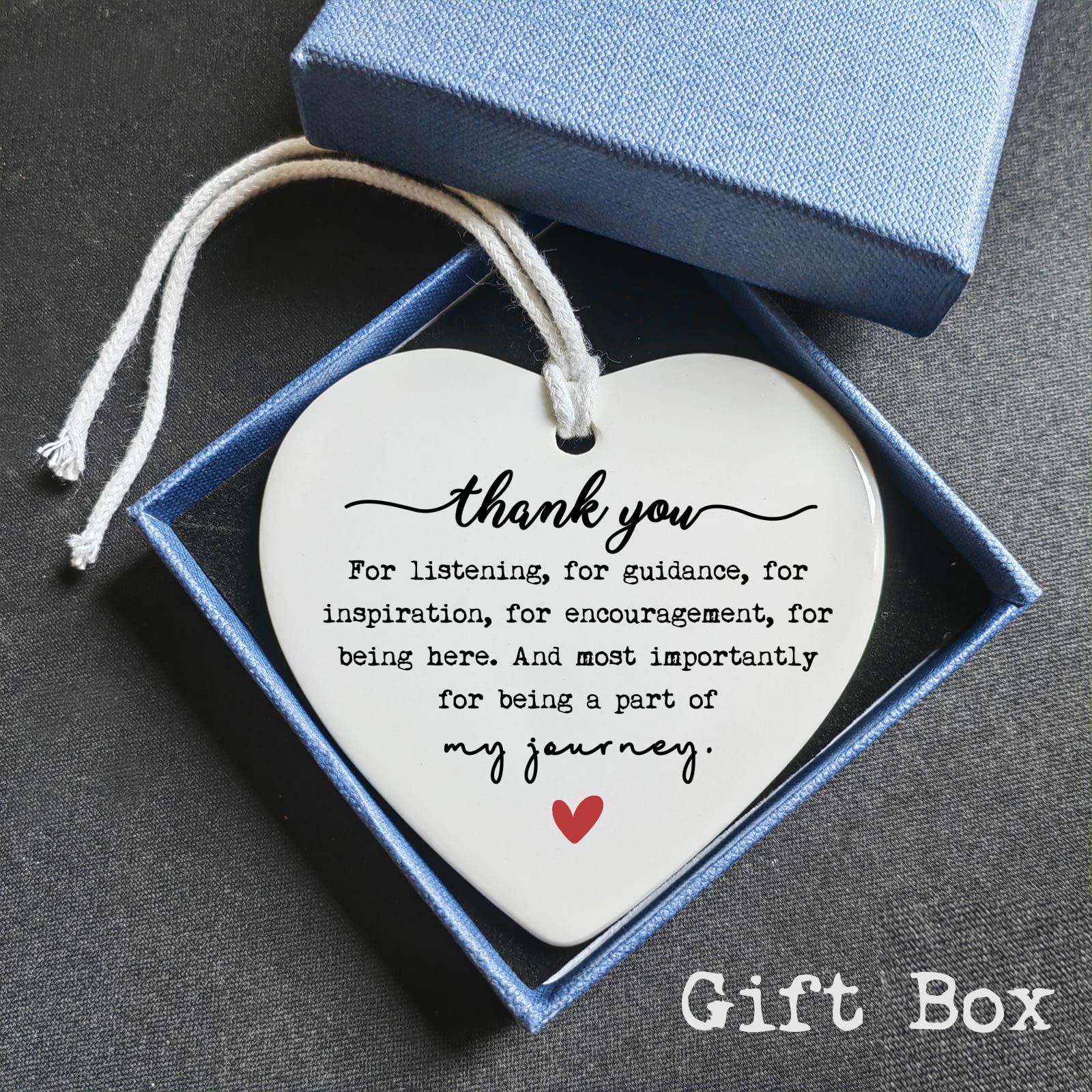 Teacher and coworker gift ornament in heart design