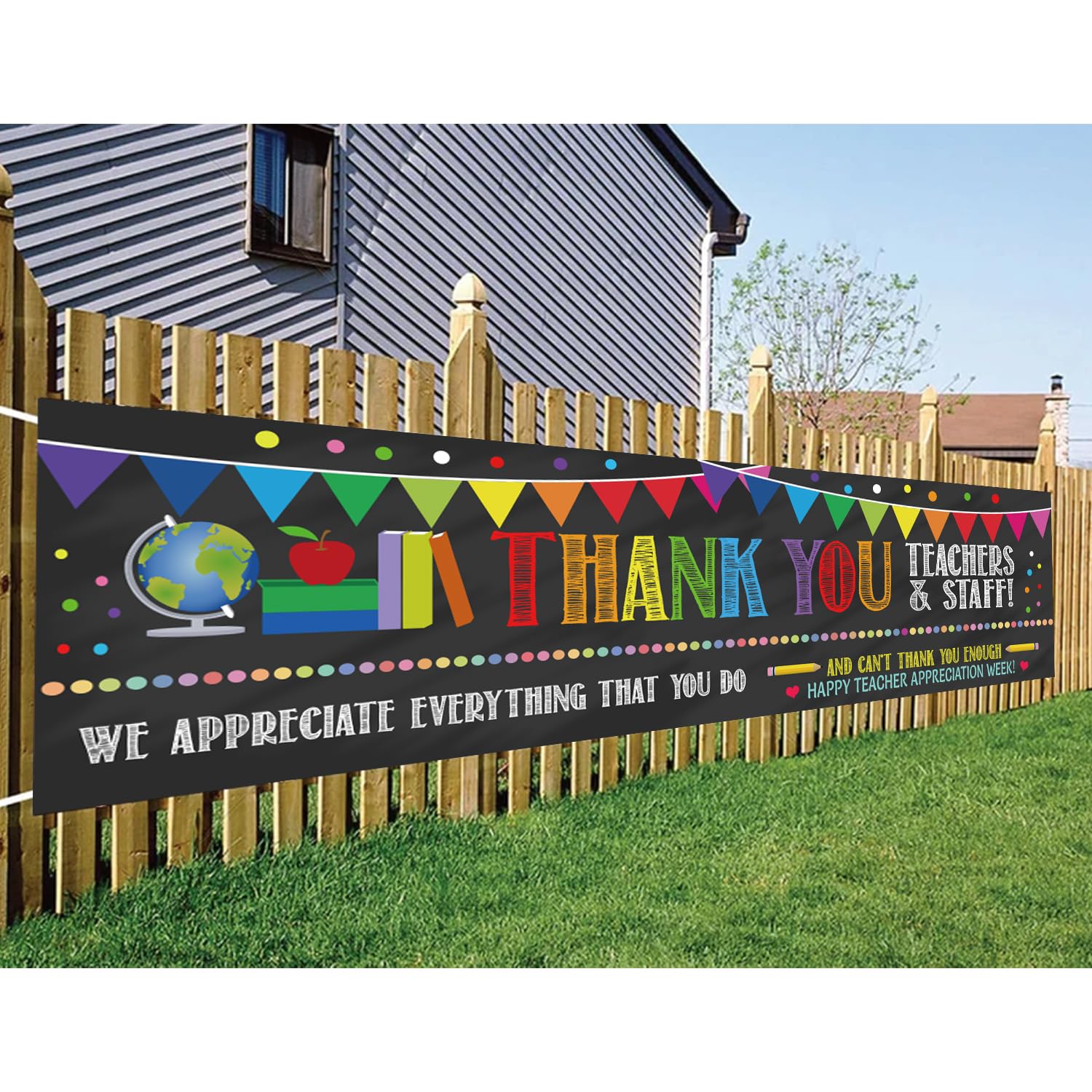 Teachers we appreciate you banner yard sign 78.7x18.9 inches