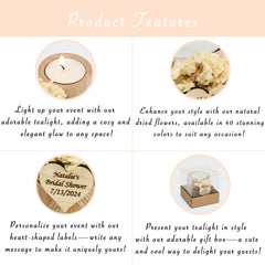 tealight candle included with each wood candle holder