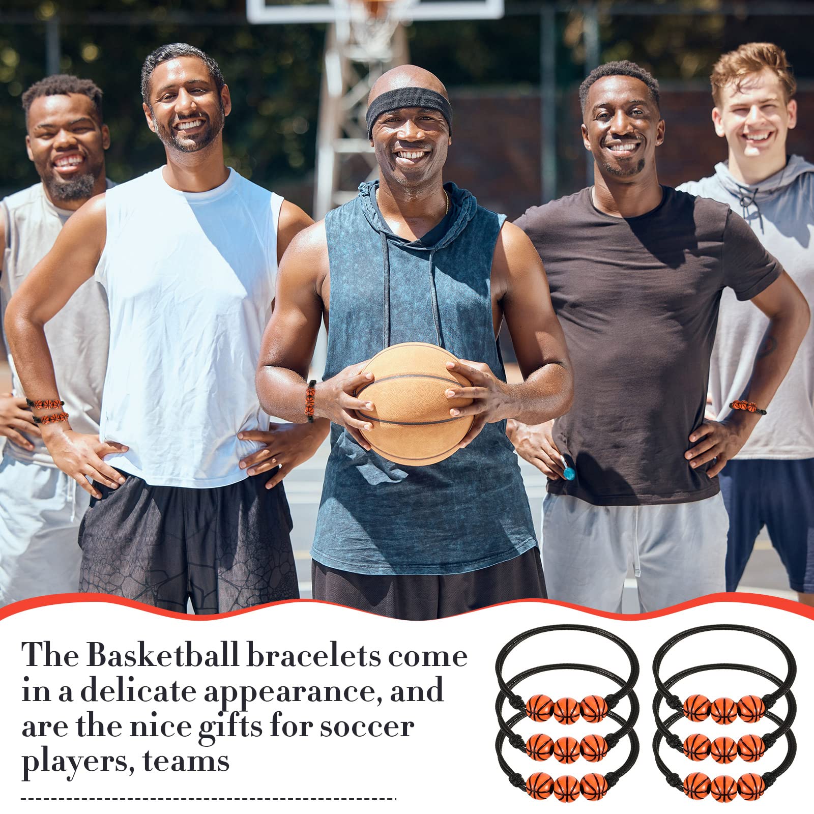 Adjustable basketball bracelet suitable for adults and teams at events