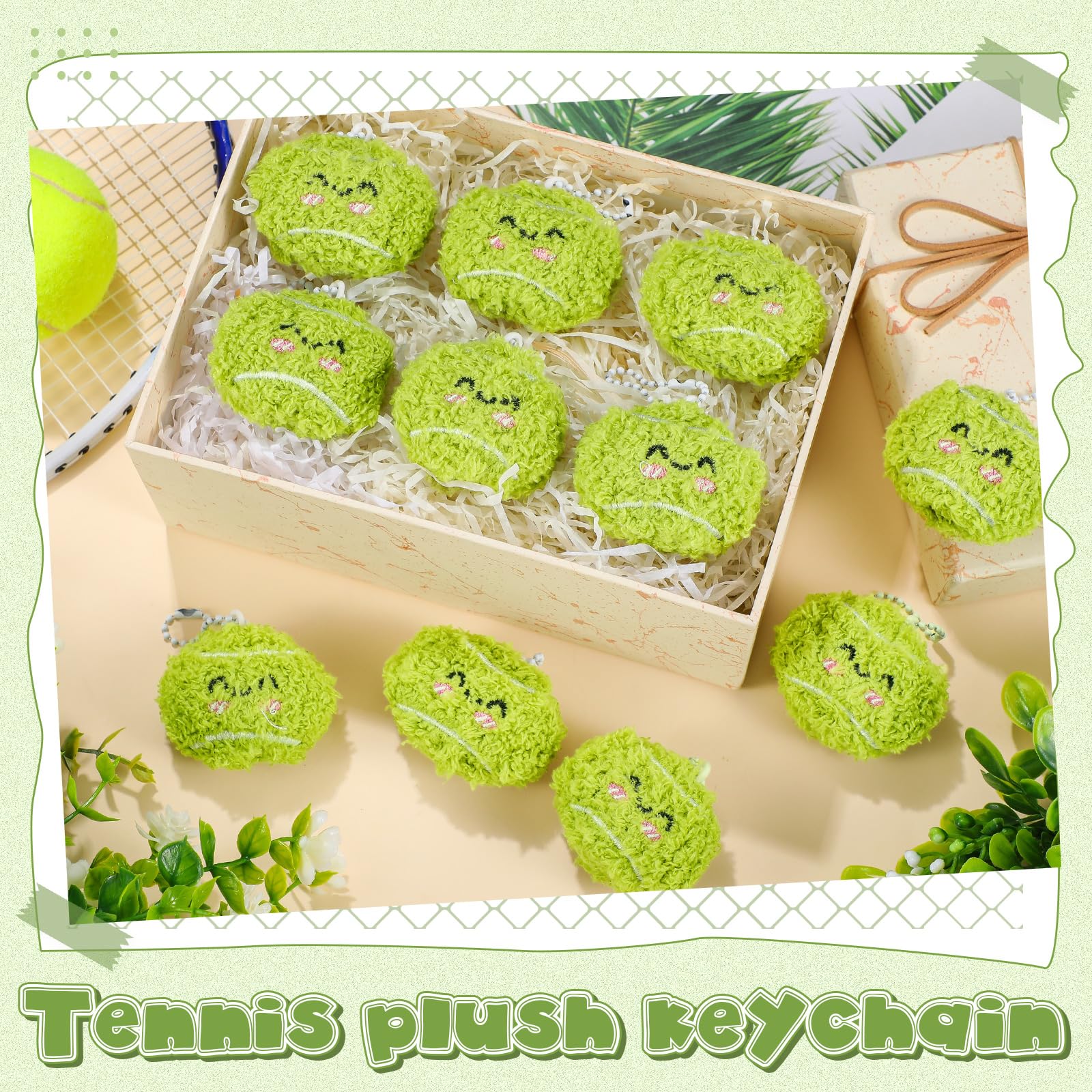 Tennis themed keychains suitable as party favors