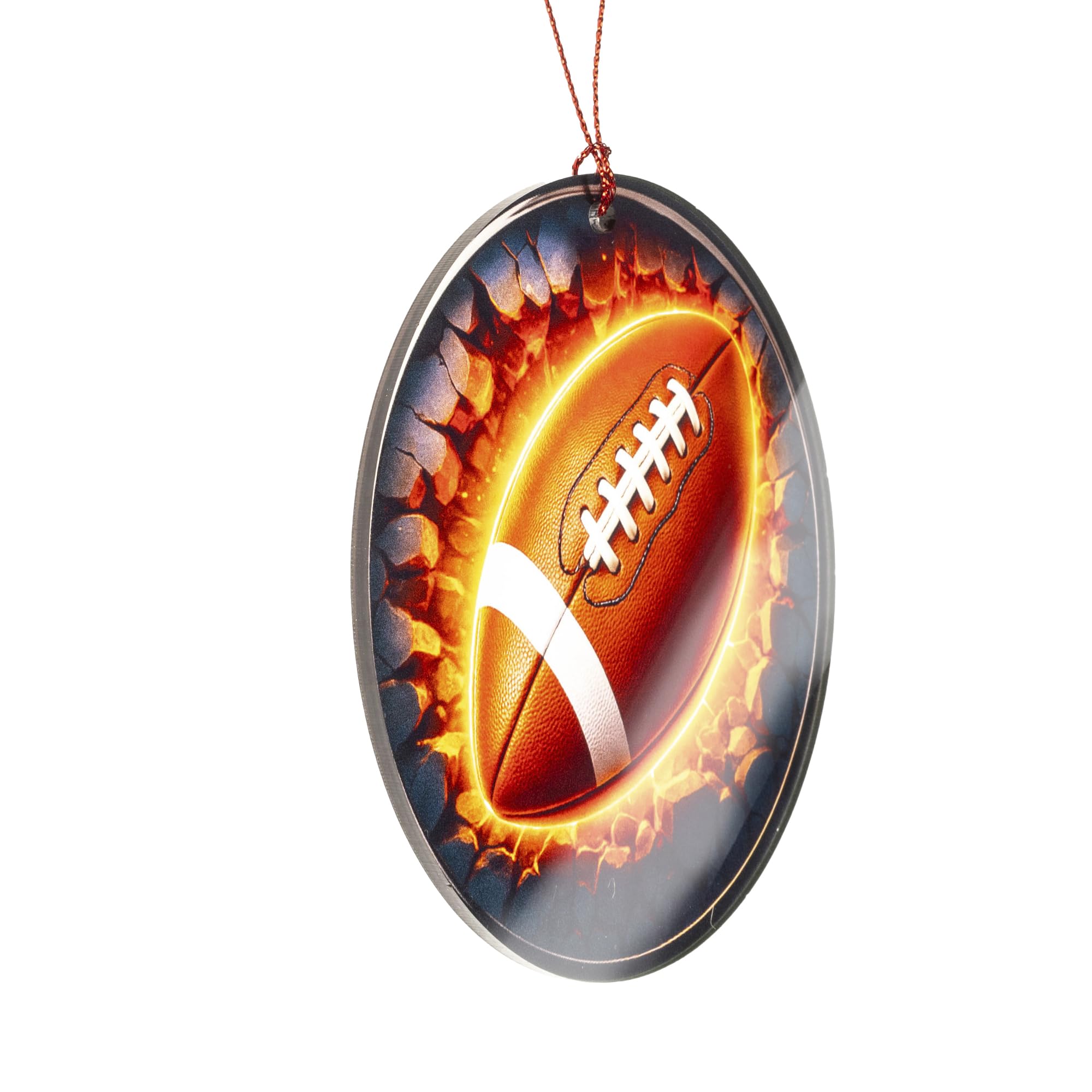 Team spirit keepsake football ornament with story card