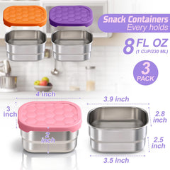 TeamFar 8oz stainless steel snack container for kids