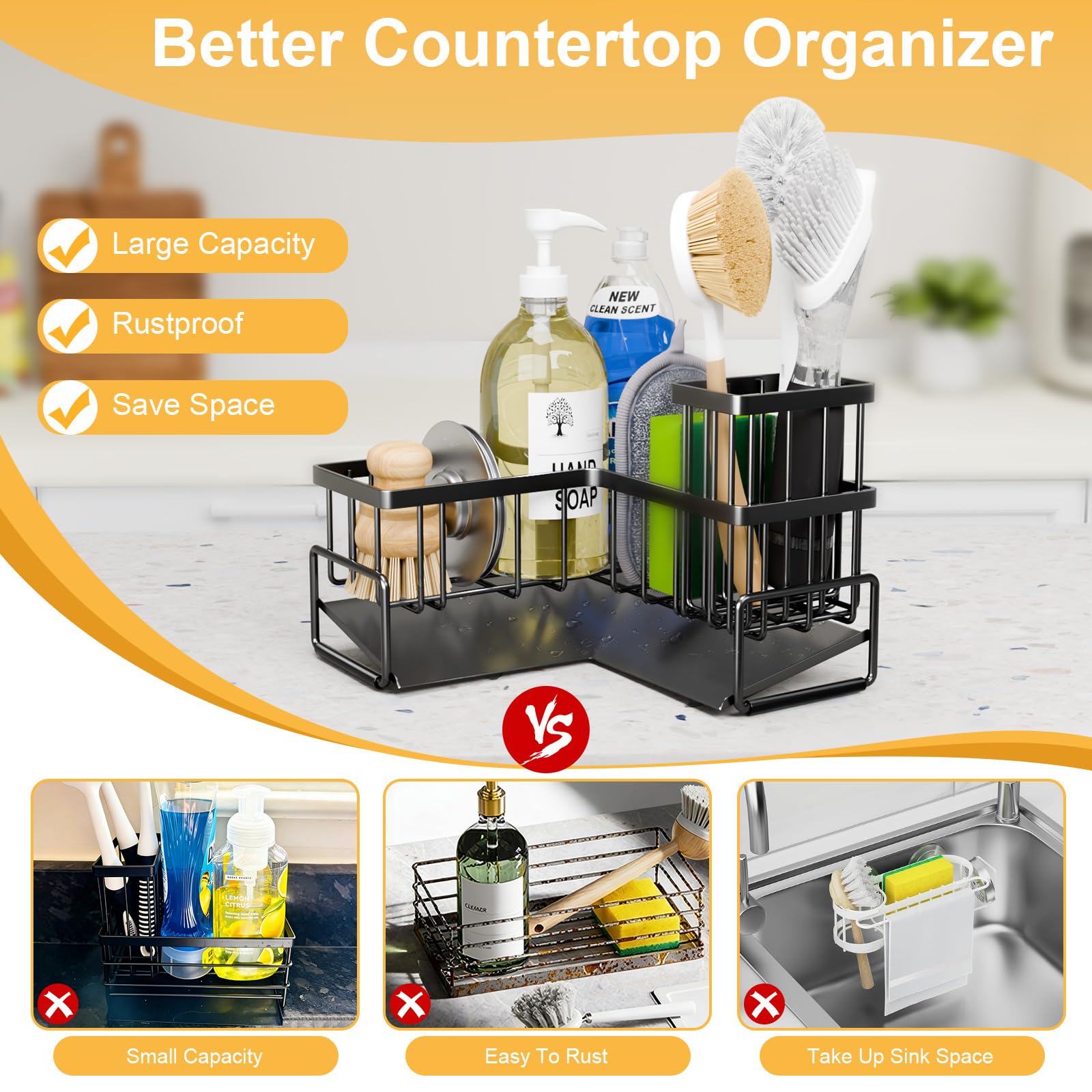 Teamola built-in drain tray for drying sponges and brushes