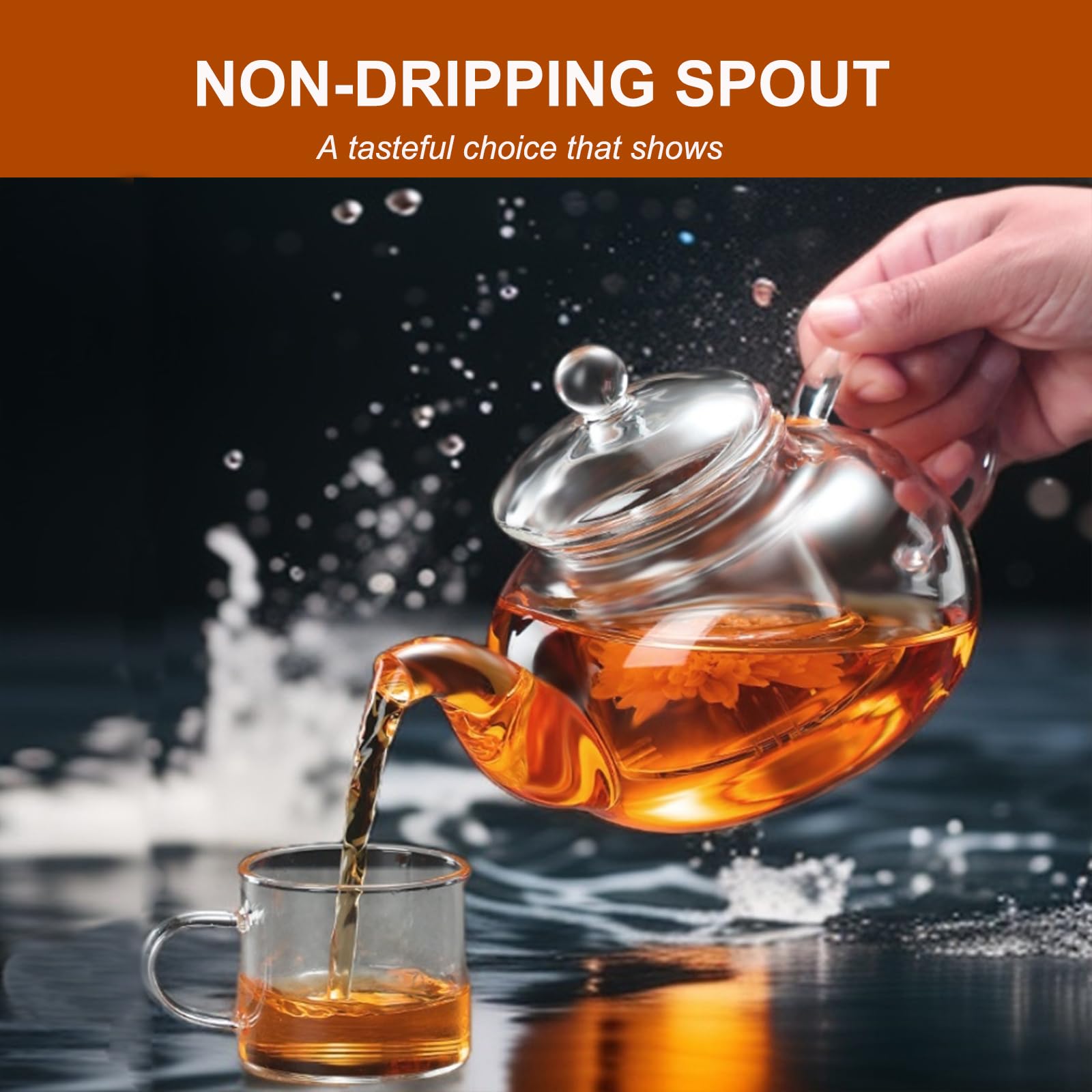 20.3 oz capacity glass teapot