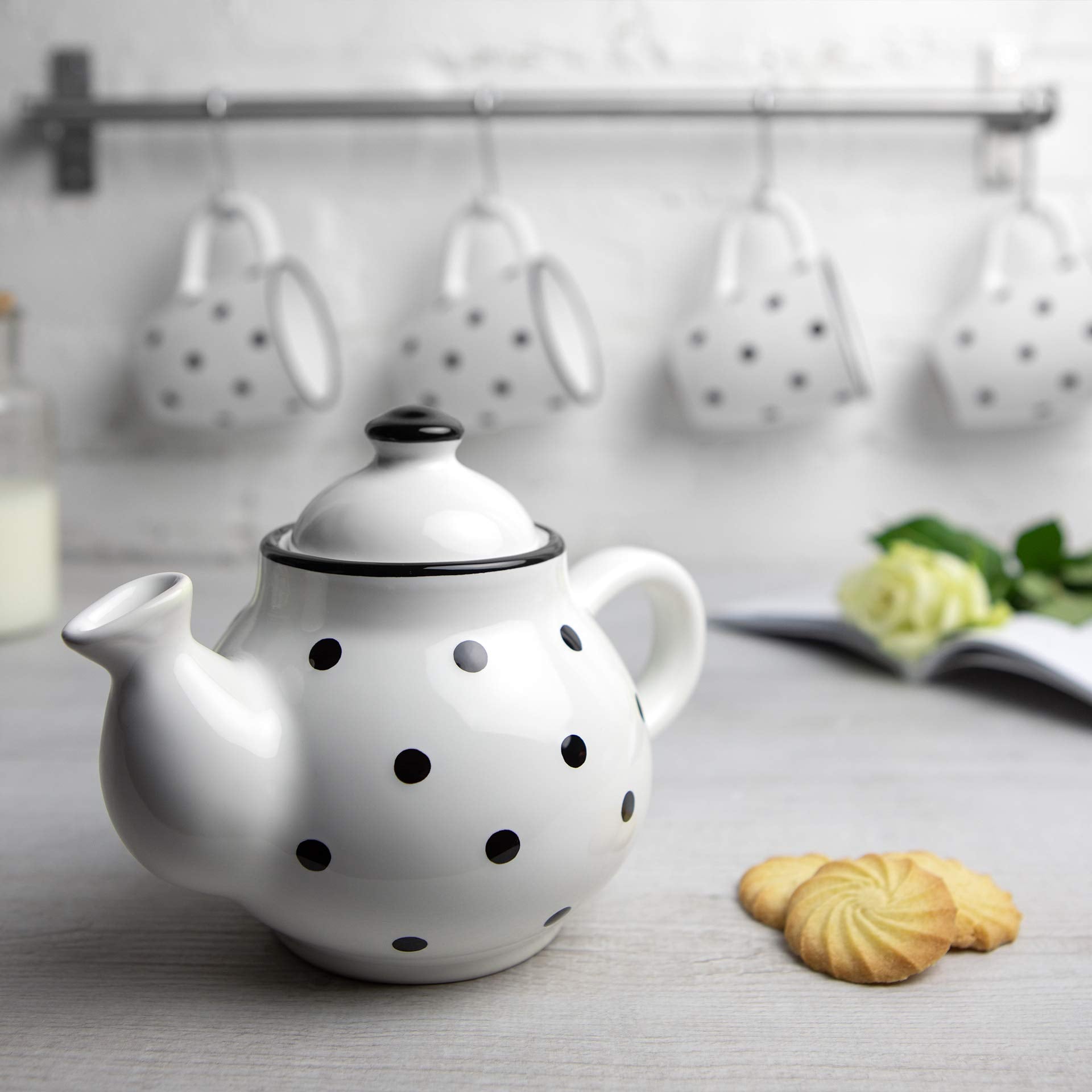 Dishwasher safe teapot for loose tea and blooming