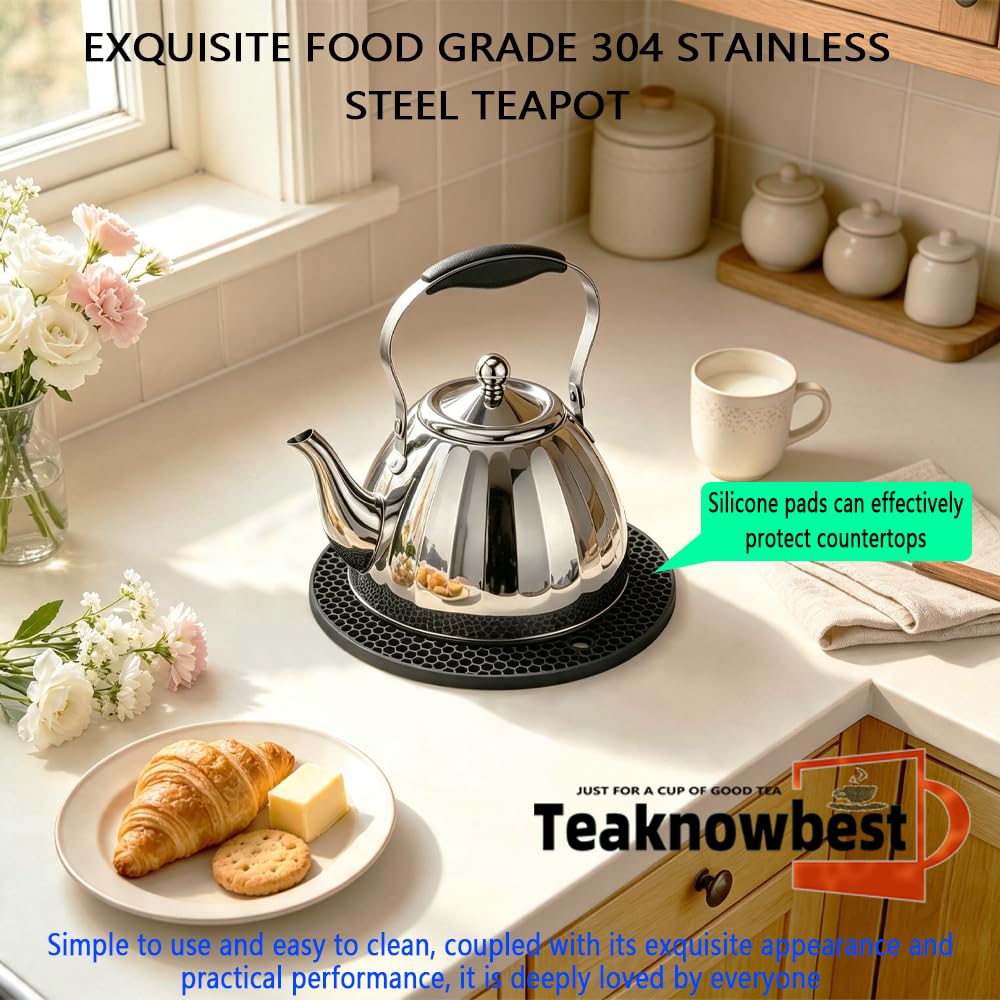 Detachable infuser inside stainless steel teapot