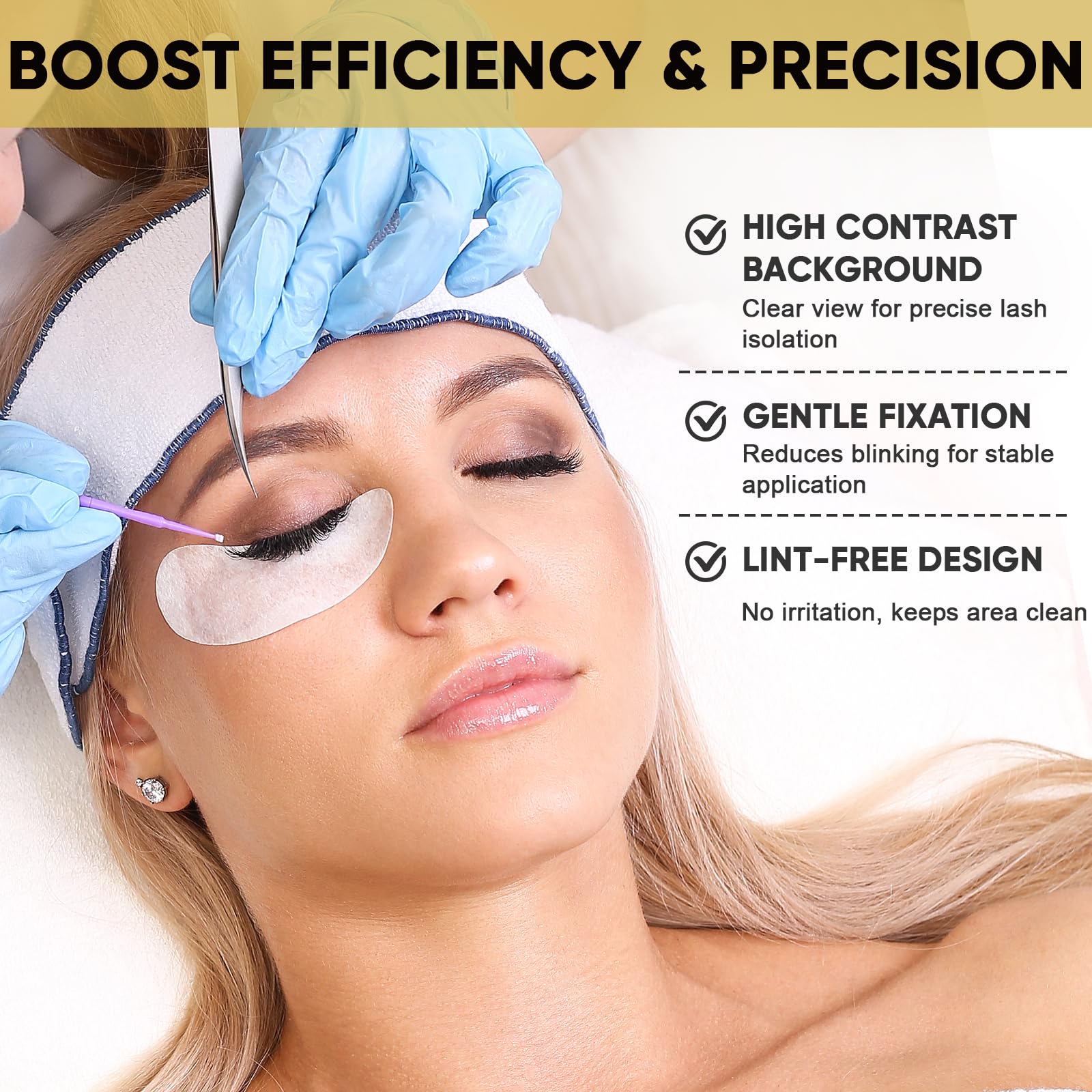 Hydrogel lint-free latex-free eye patches for lash work