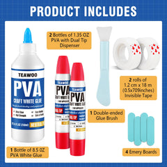 TEAWOO archival acid-free PVA adhesive 8-5oz for books
