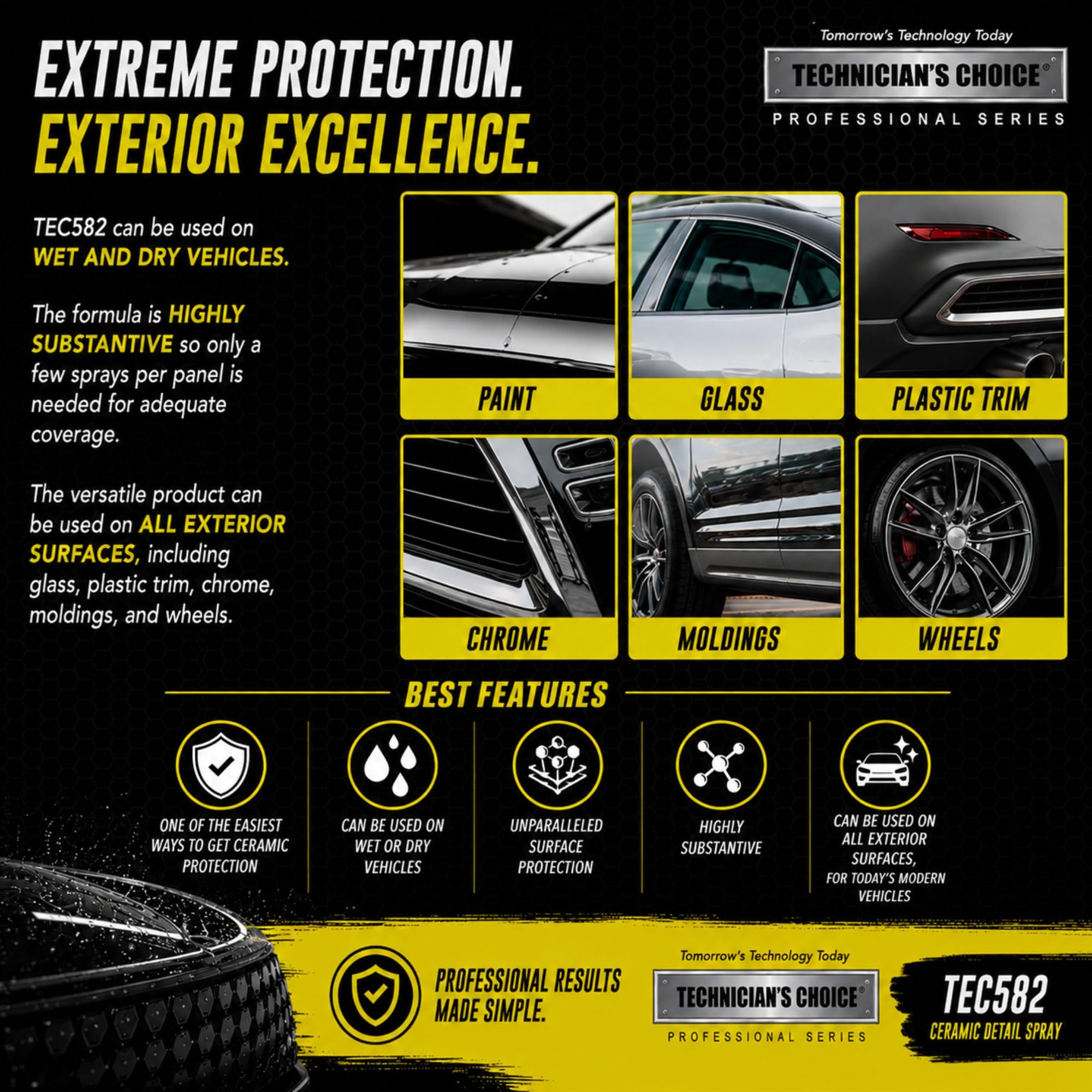TEC582 Ceramic Detail Spray microfiber towel application