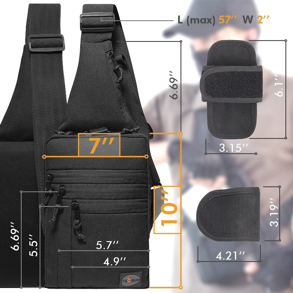 TECEUM CCW bag black color with dual holster setup