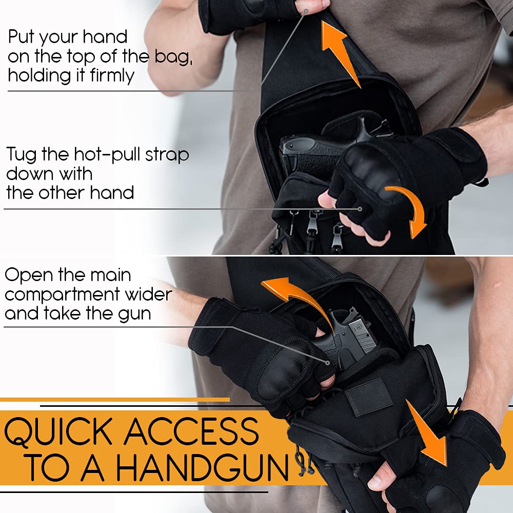 Two universal holsters included with TECEUM sling bag