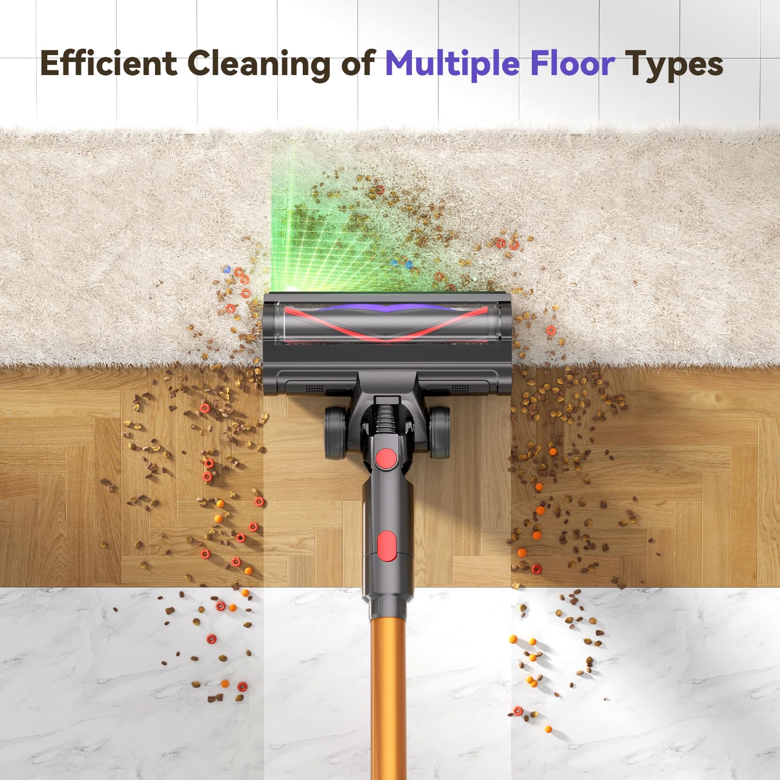 Self-standing design shown on TechRise cordless vacuum