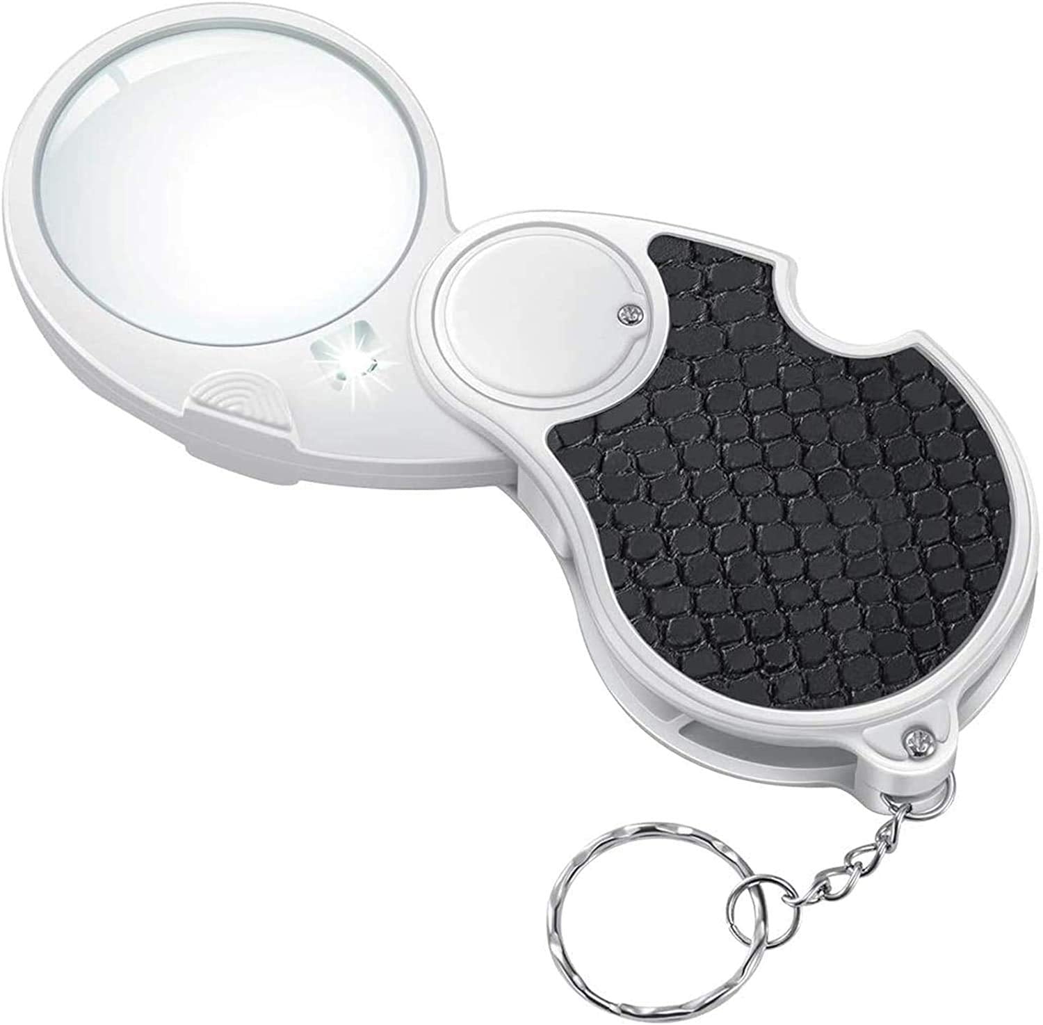 TECHSHARE magnifying glass with light 45 mm diameter compact folding design