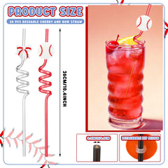 Baseball Bow Coquette straws yellow brown color option