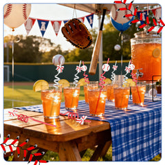 Bulk Teecyhooo 24 pack baseball bow coquette straws for party use