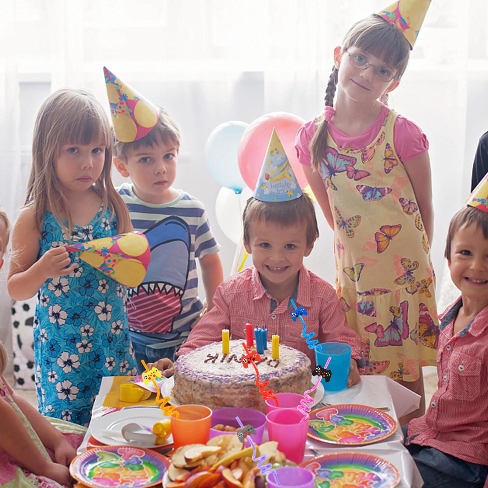 Video game party favors straws for teen birthdays