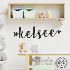 Teen room decor calligraphy arrow name sign