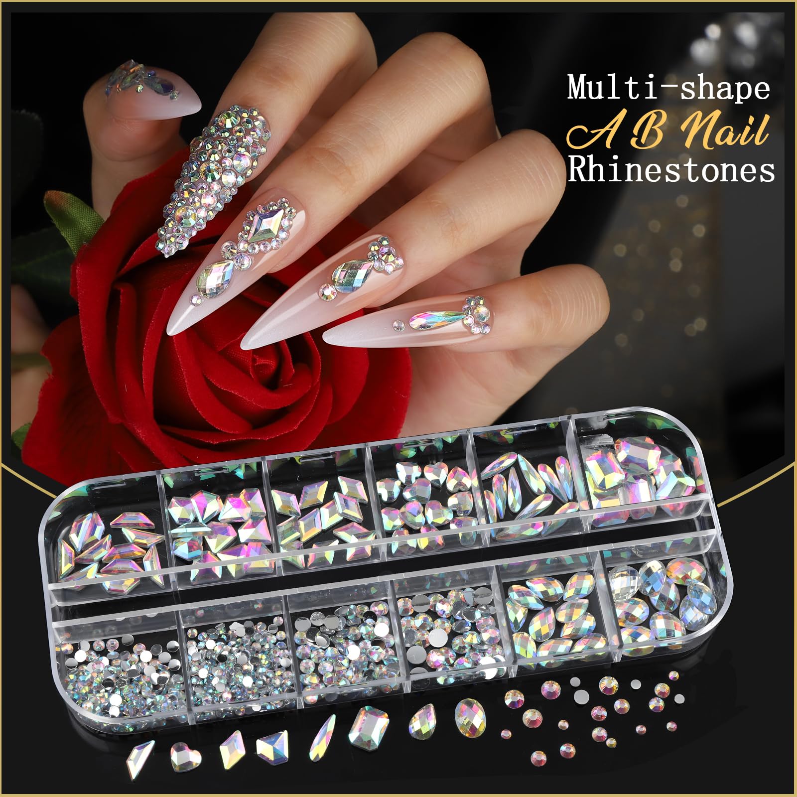 Teentior nail stickers kit contents including tweezers