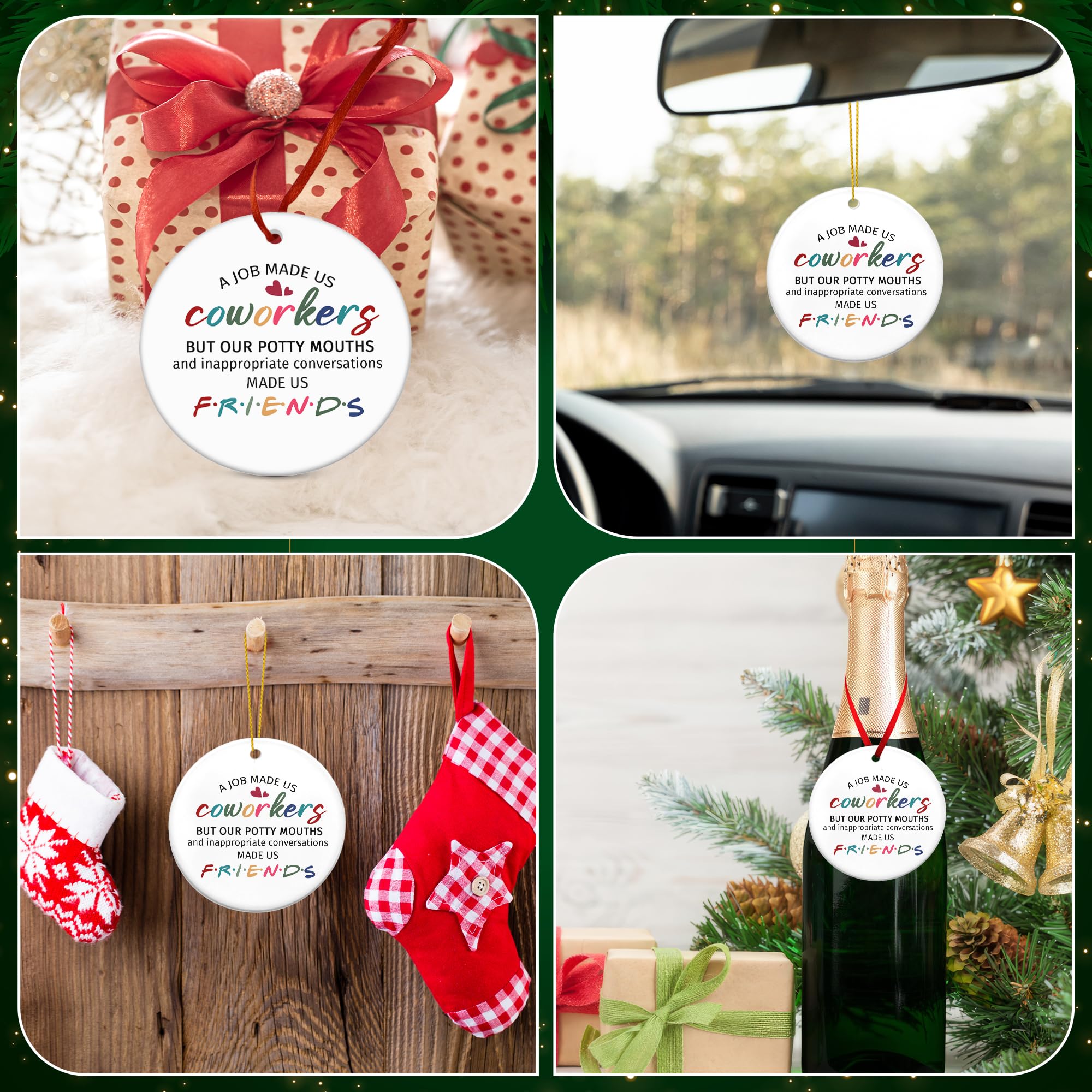 Office gift exchange ornament TEEZWONDER ceramic Christmas