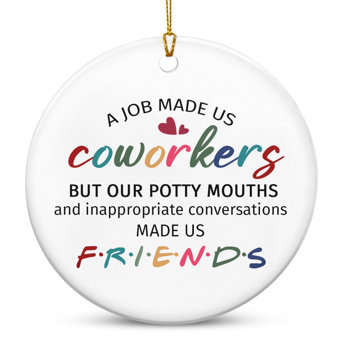 TEEZWONDER coworker gifts ceramic Christmas ornament for women and men