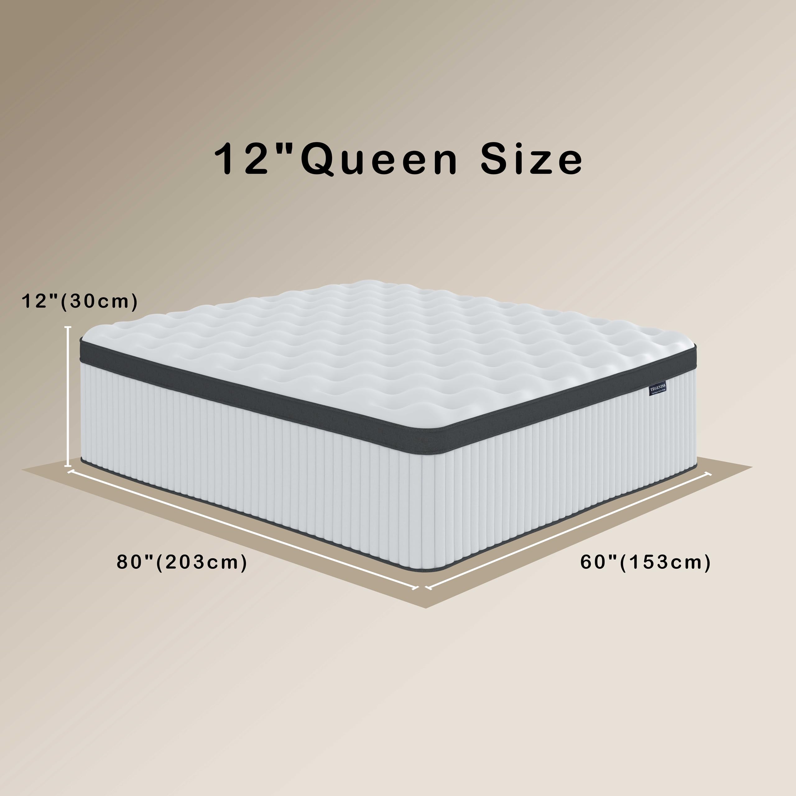 Hybrid Tegeniss Queen Mattress with pocketed coils