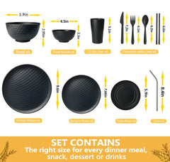 9.8 inch dinner plates from wheat straw Teivio set