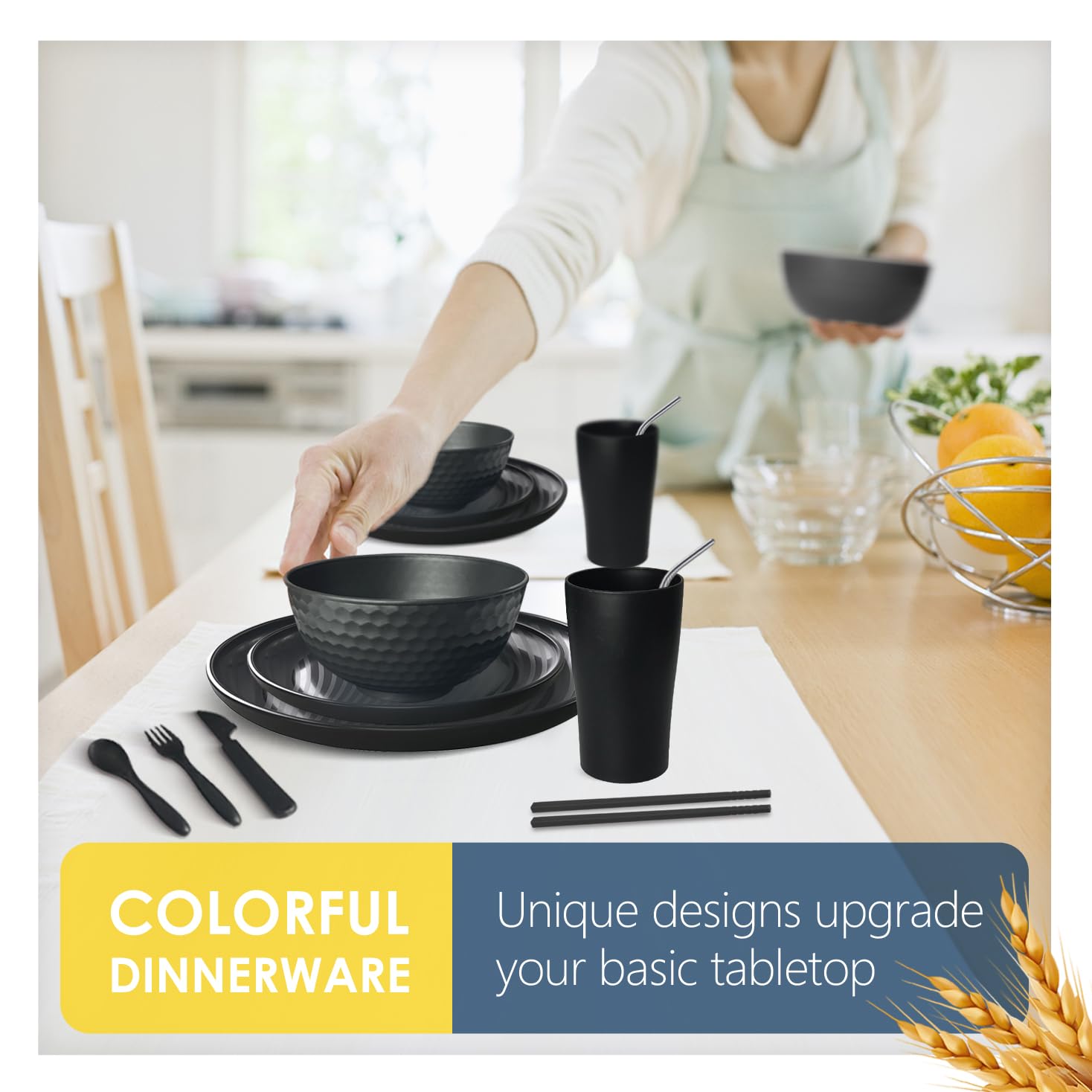 6.9 inch knives and 6.1 inch forks included in Teivio set