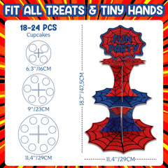Spidey theme cardboard holder for party desserts
