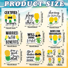 Upside Down Pineapple Magnets yellow green black colors