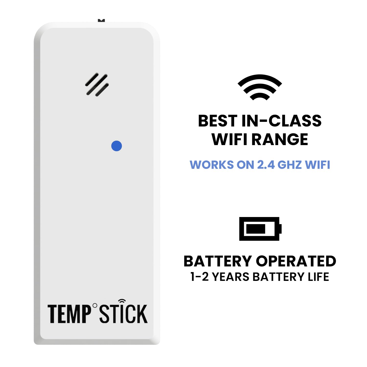 Temp Stick data logger powered by 2xAA batteries with wifi