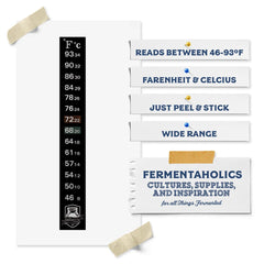 46-93 F temperature strip displays Celsius and Fahrenheit