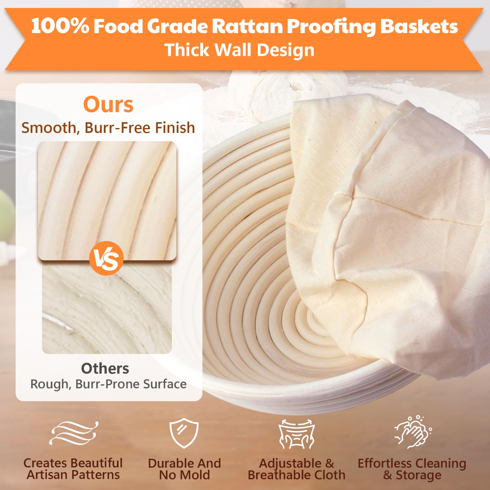ten-inch-oval-sourdough-proofing-basket with linen cover